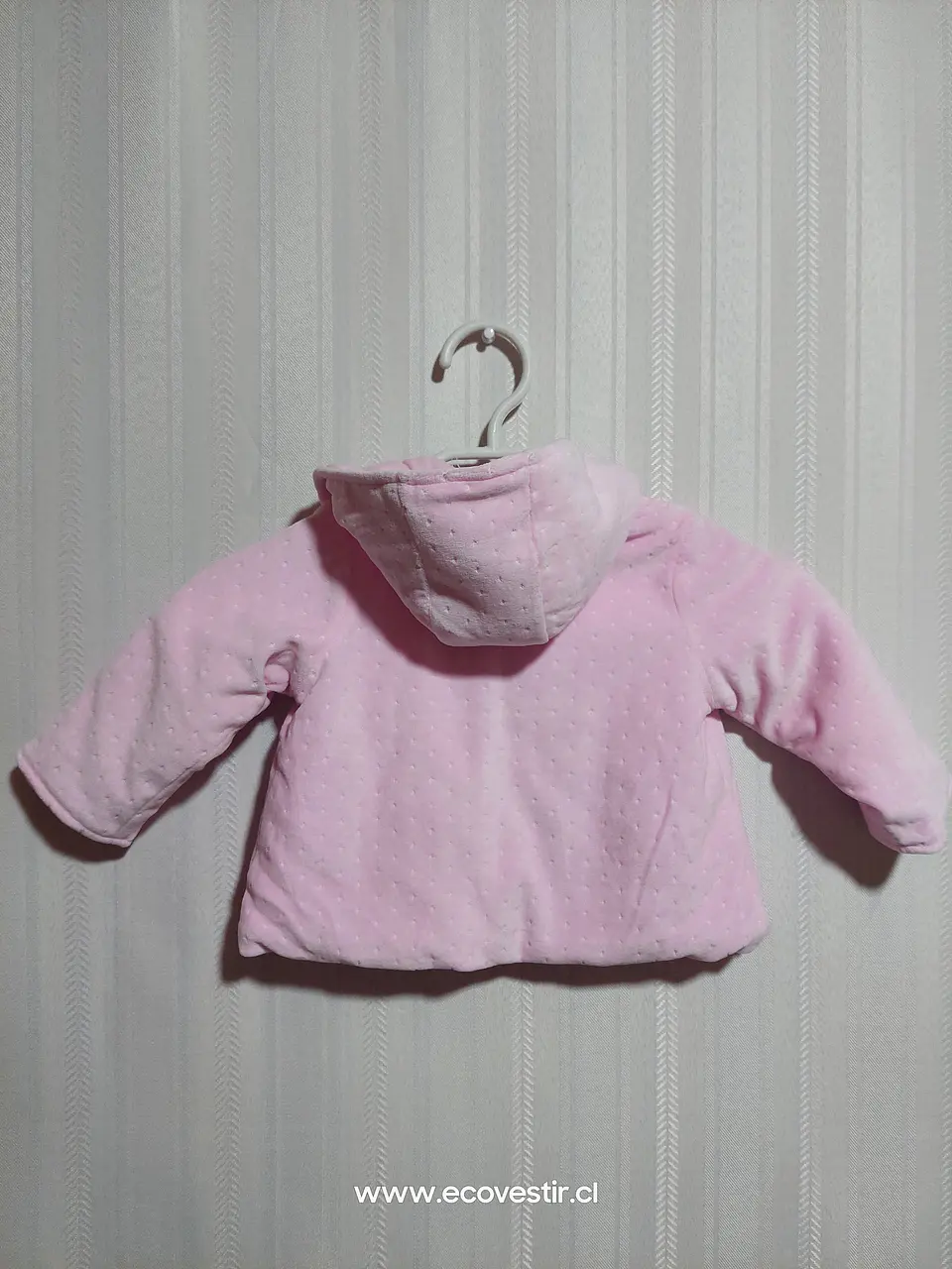 ABRIGO C/GORRO ROSADO NIÑA TALLA 3-6M 2