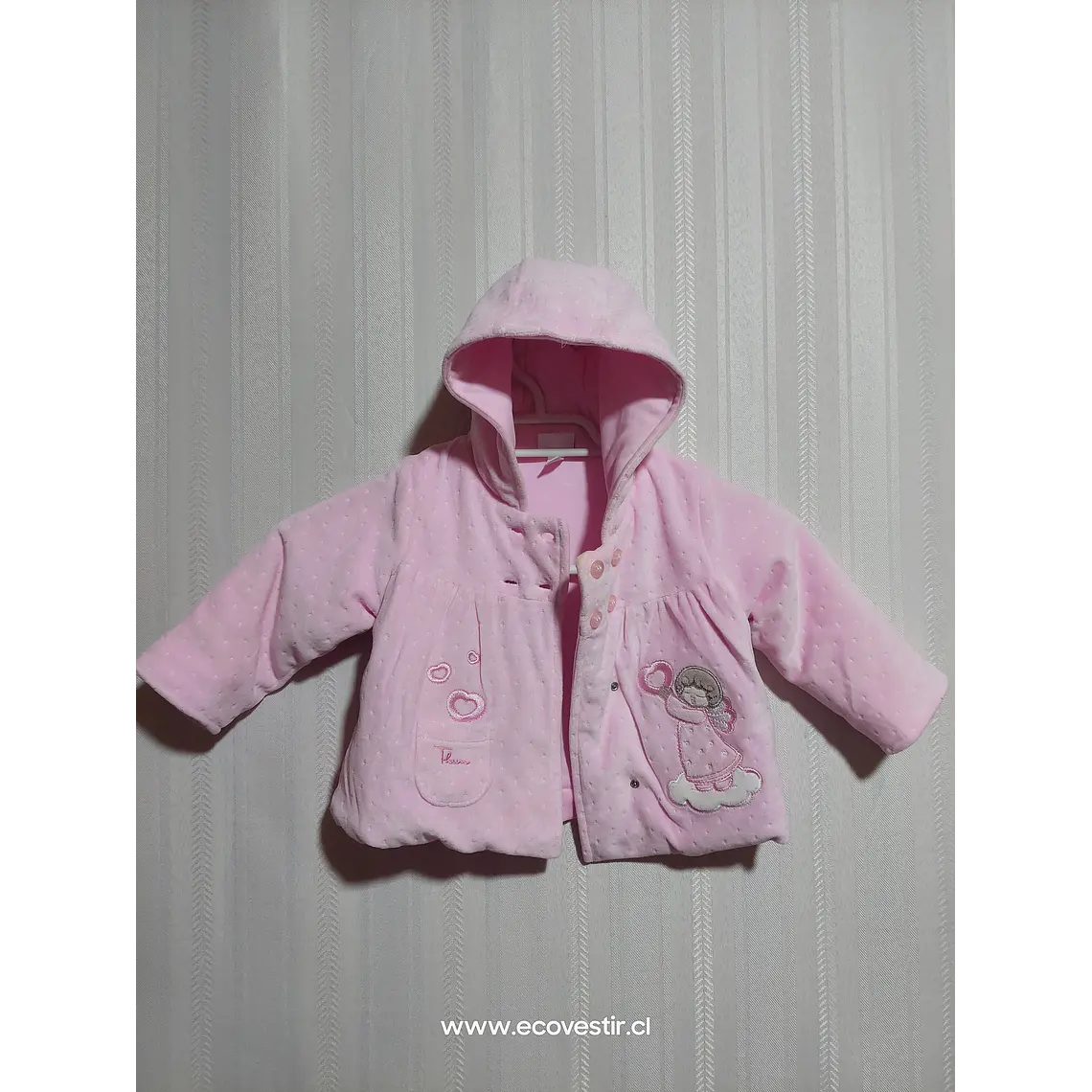 ABRIGO C/GORRO ROSADO NIÑA TALLA 3-6M 1