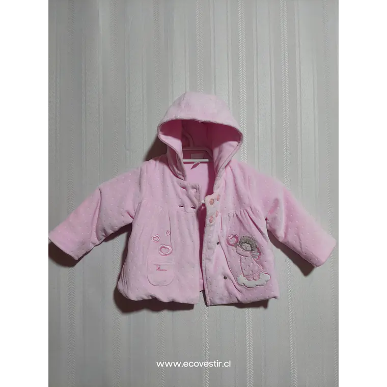 ABRIGO C/GORRO ROSADO NIÑA TALLA 3-6M 1