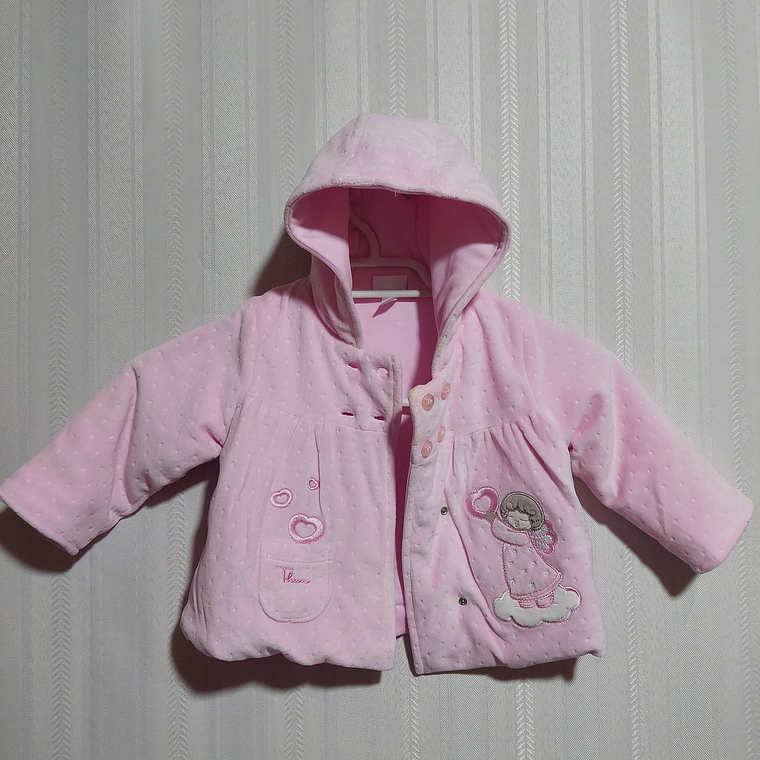 ABRIGO C/GORRO ROSADO NIÑA TALLA 3-6M 1