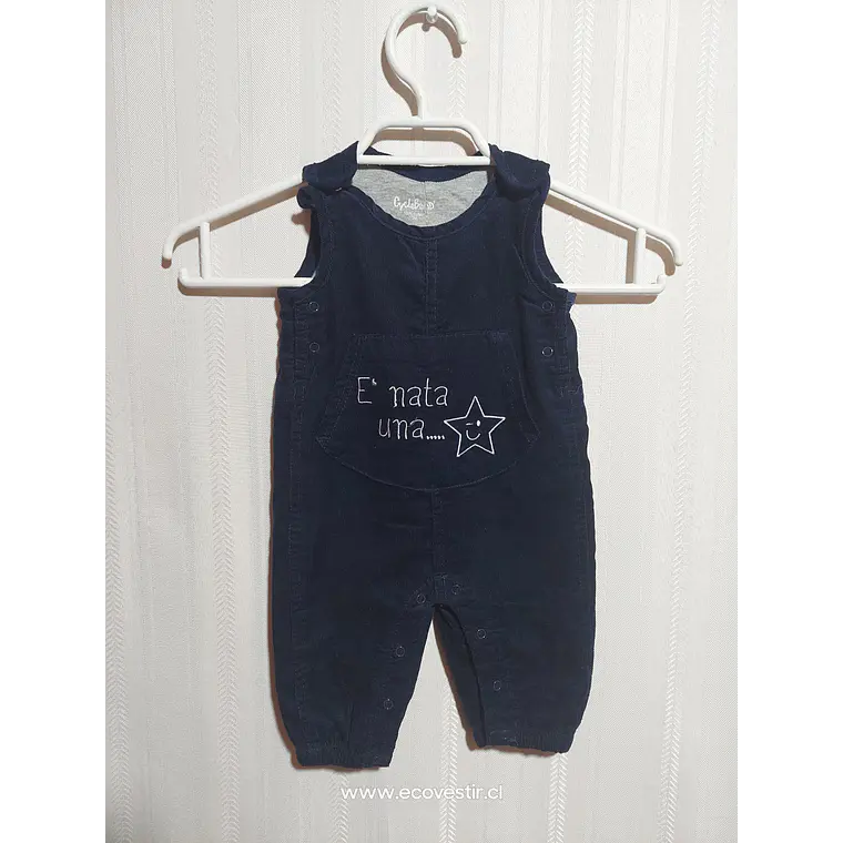 Enterito Niño Azul Cotelé  Cycleband Talla 1 a 3 Meses 1