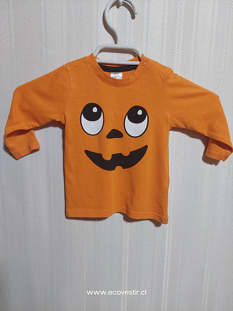 POLERA ML NIÑO NARANJA H&M TALLA 4-6M