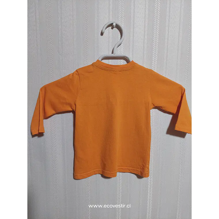 POLERA ML NIÑO NARANJA H&M TALLA 4-6M 2