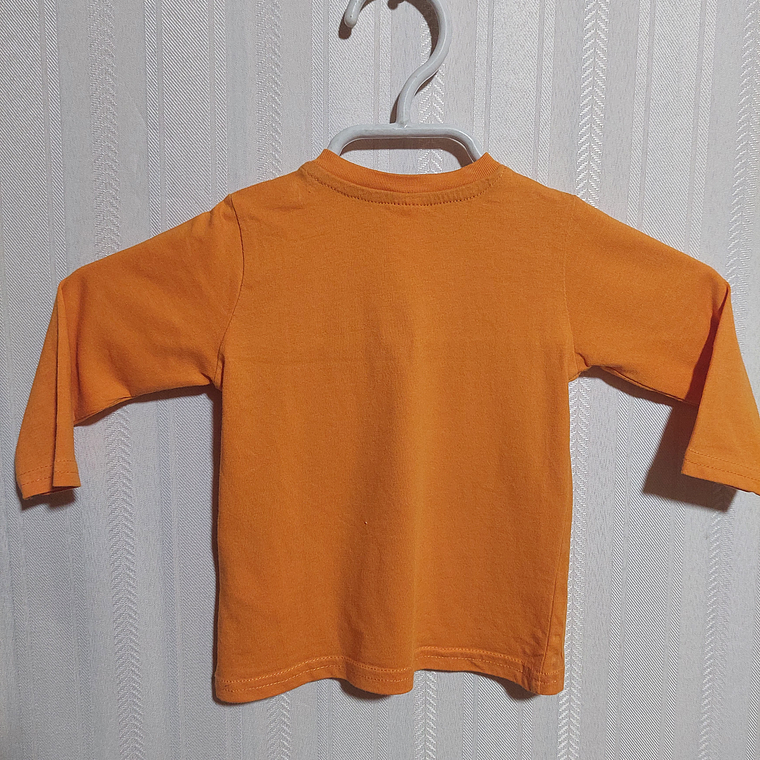 POLERA ML NIÑO NARANJA H&M TALLA 4-6M 2