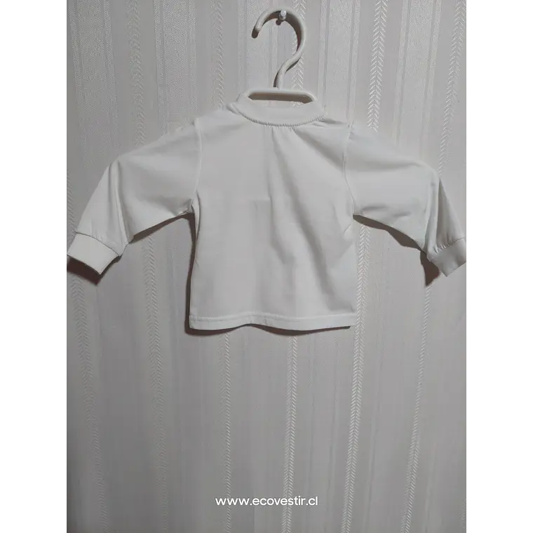 POLERA ML NIÑO BLANCA TALLA 3-6M 2