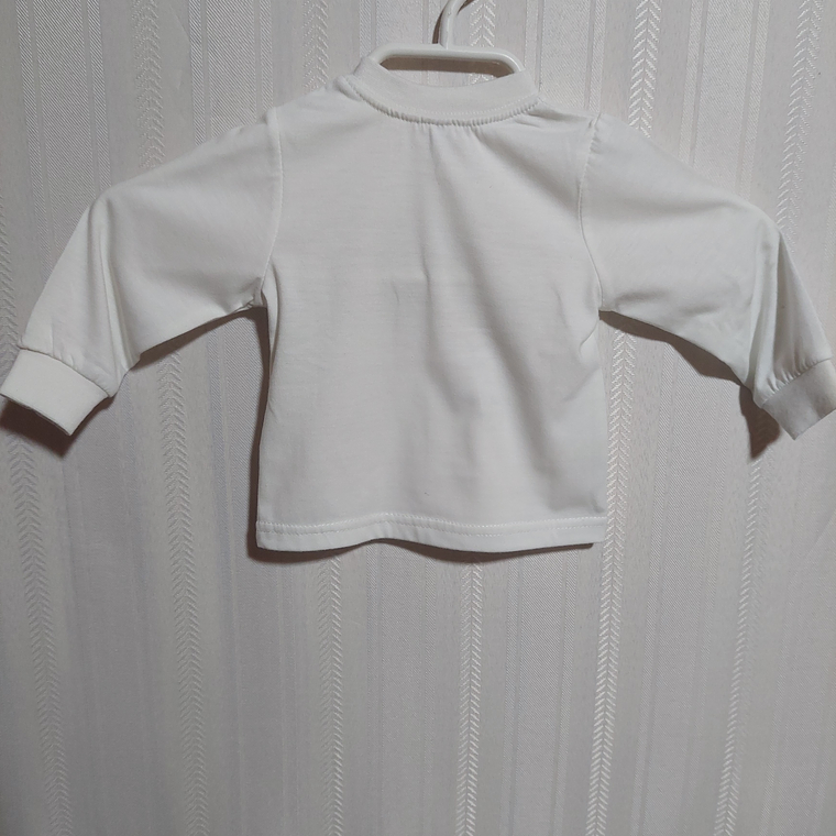 POLERA ML NIÑO BLANCA TALLA 3-6M 2