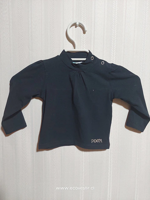 POLERA ML NIÑA AZUL PIXEL TALLA 18M