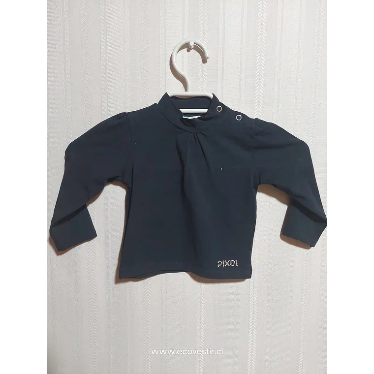 POLERA ML NIÑA AZUL PIXEL TALLA 18M 1
