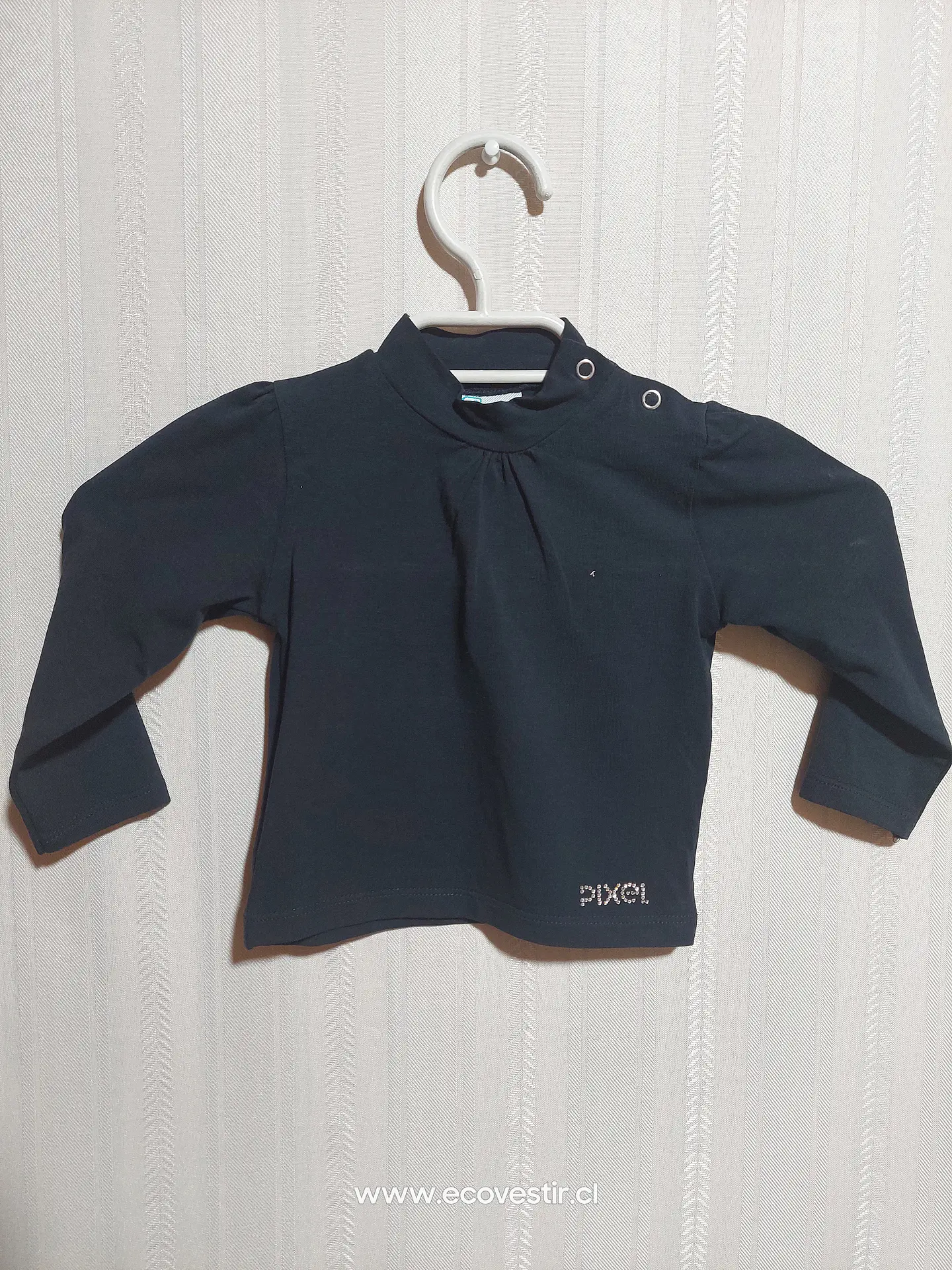 POLERA ML NIÑA AZUL PIXEL TALLA 18M 1