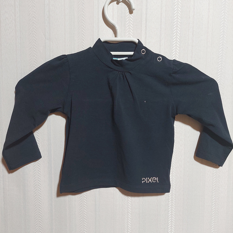 POLERA ML NIÑA AZUL PIXEL TALLA 18M 1