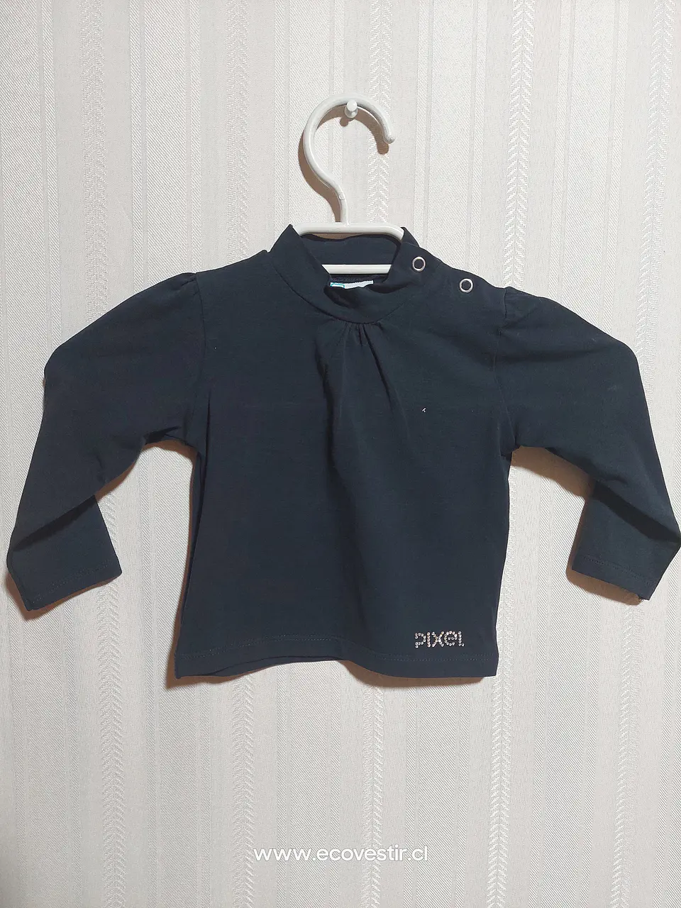 POLERA ML NIÑA AZUL PIXEL TALLA 18M 1