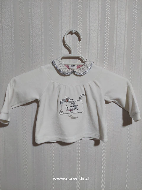 POLERA BABY BLANCA CHICCO TALLA 6M