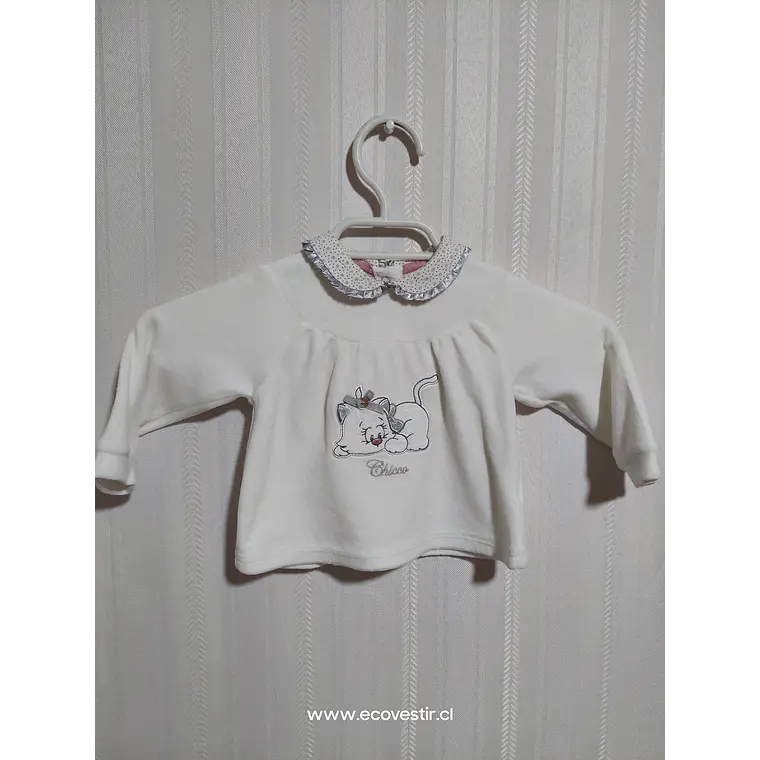POLERA BABY BLANCA CHICCO TALLA 6M 1