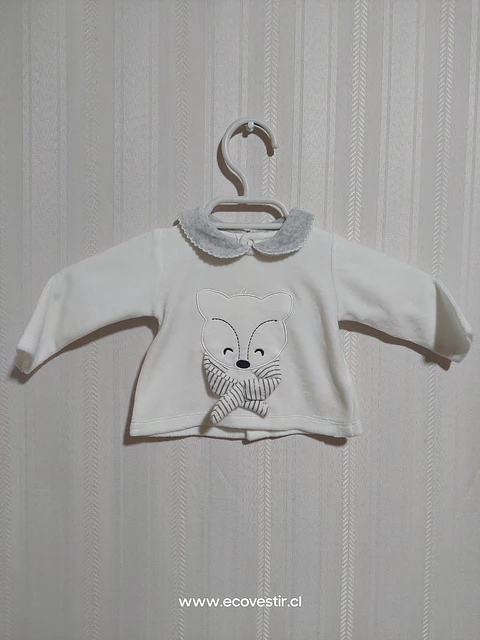 POLERA BABY BLANCA MEK TALLA 3M
