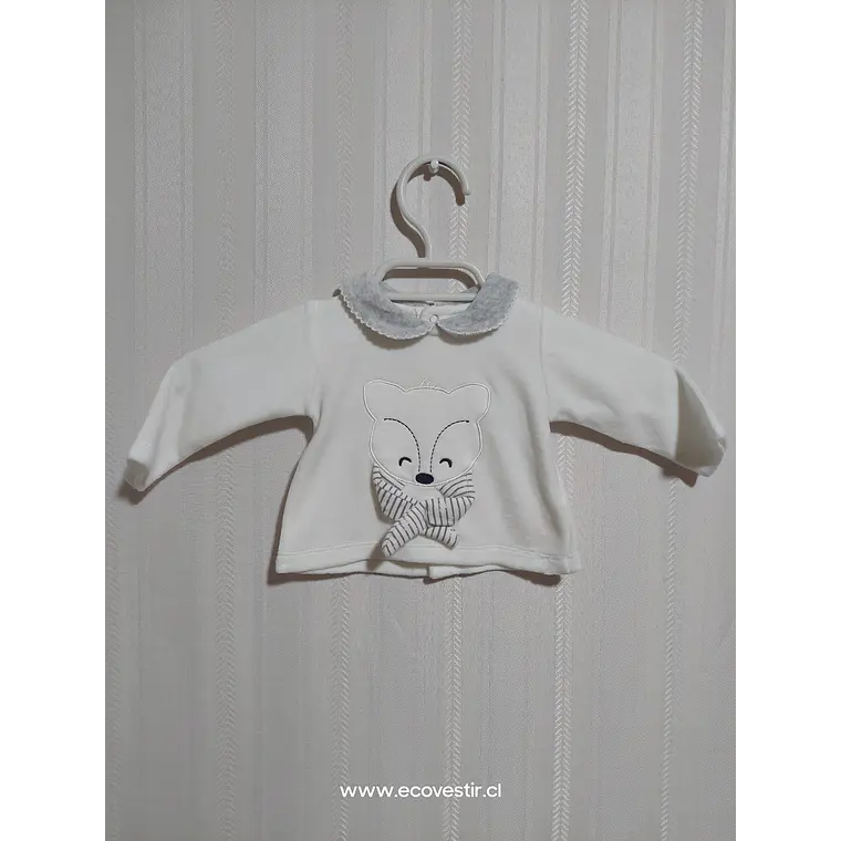 POLERA BABY BLANCA MEK TALLA 3M 1
