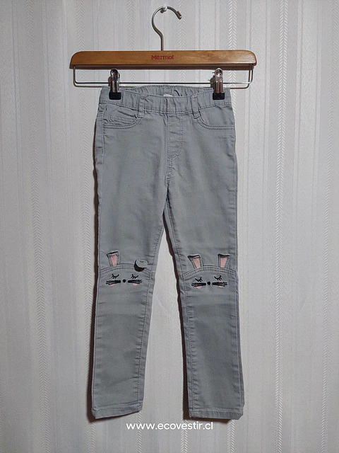 PANTALÓN JEANS GRIS NIÑA H&M TALLA 4-5A