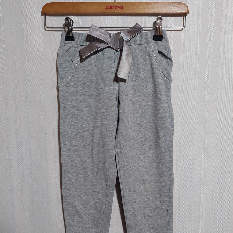 PANTALÓN BUZO NIÑA GRIS AMERICANINO TALLA 4 1