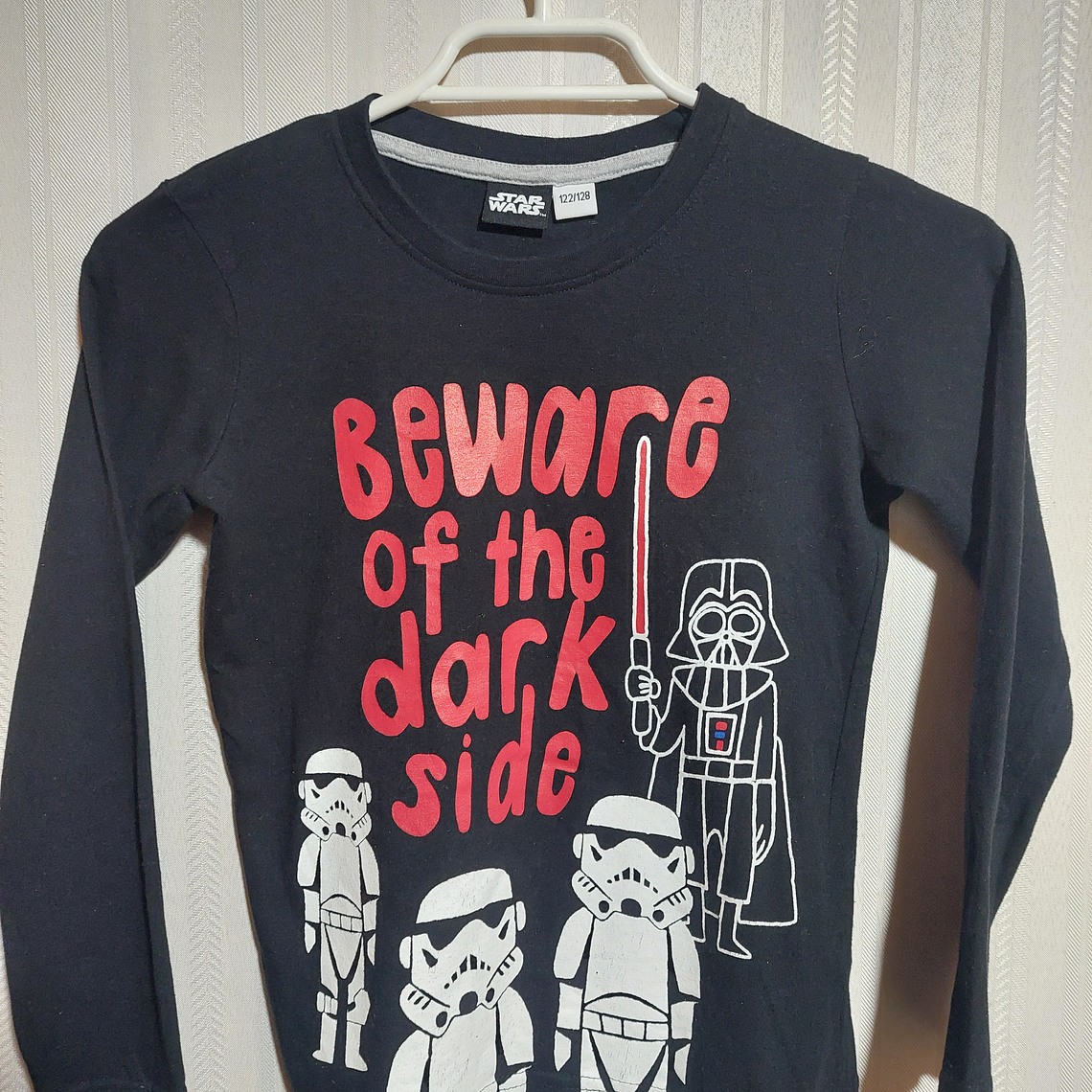 POLERA ML NIÑO NEGRO C/ESTAMPADO STAR WARS TALLA 122/128 1