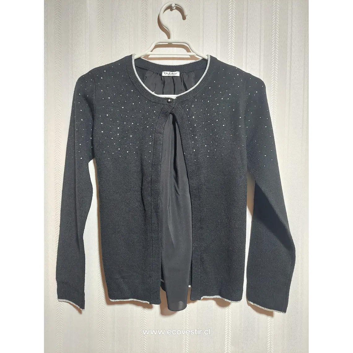 CHALECO NIÑA NEGRO C/BRILLO BYBLOS TALLA 12A 1
