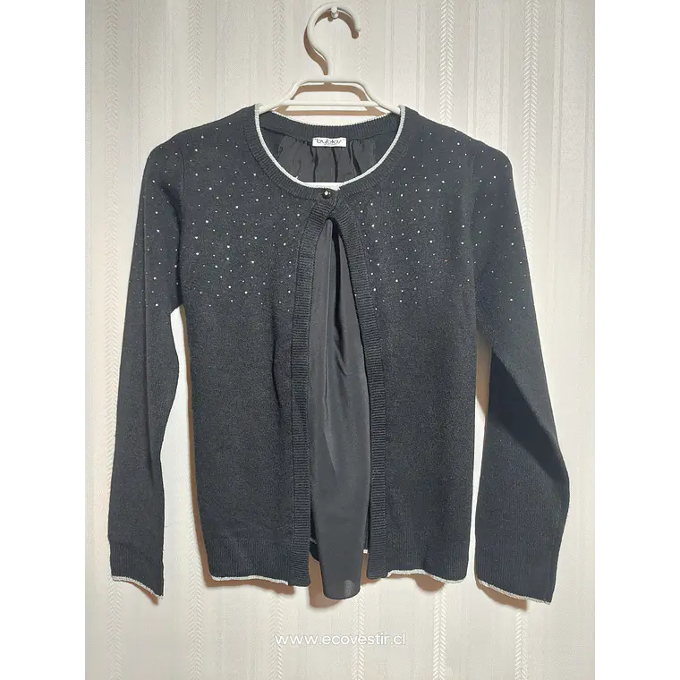CHALECO NIÑA NEGRO C/BRILLO BYBLOS TALLA 12A 1