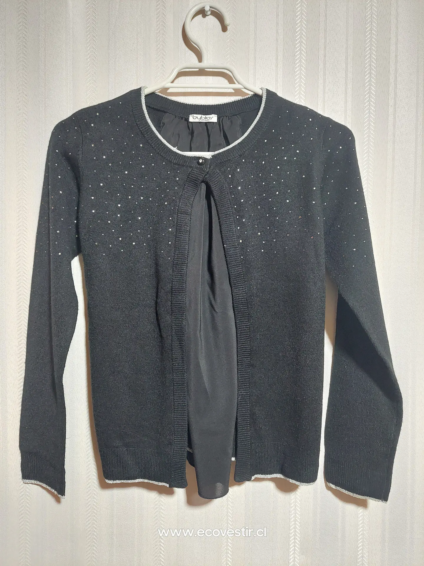 CHALECO NIÑA NEGRO C/BRILLO BYBLOS TALLA 12A 1