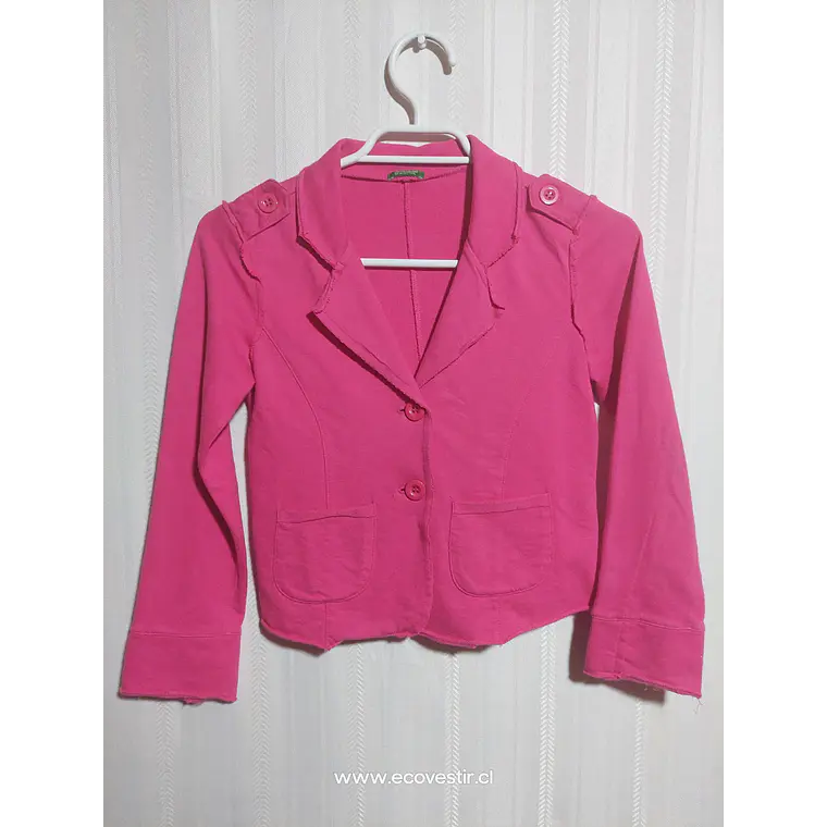 CHAQUETA NIÑA ROSADO BENETOON TALLA M 8A  1