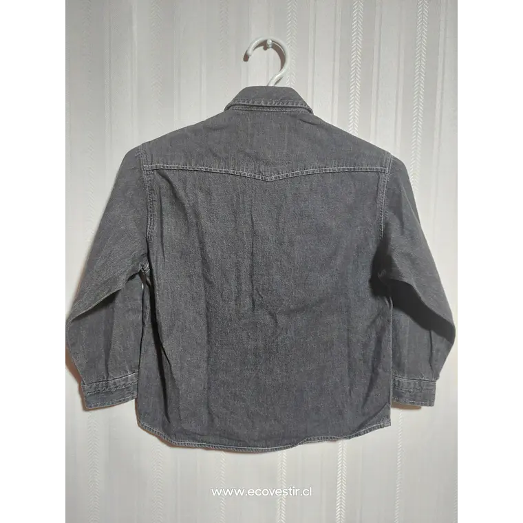 CAMISA ML JEANS NIÑO GRIS RAYBEST TALLA L 2