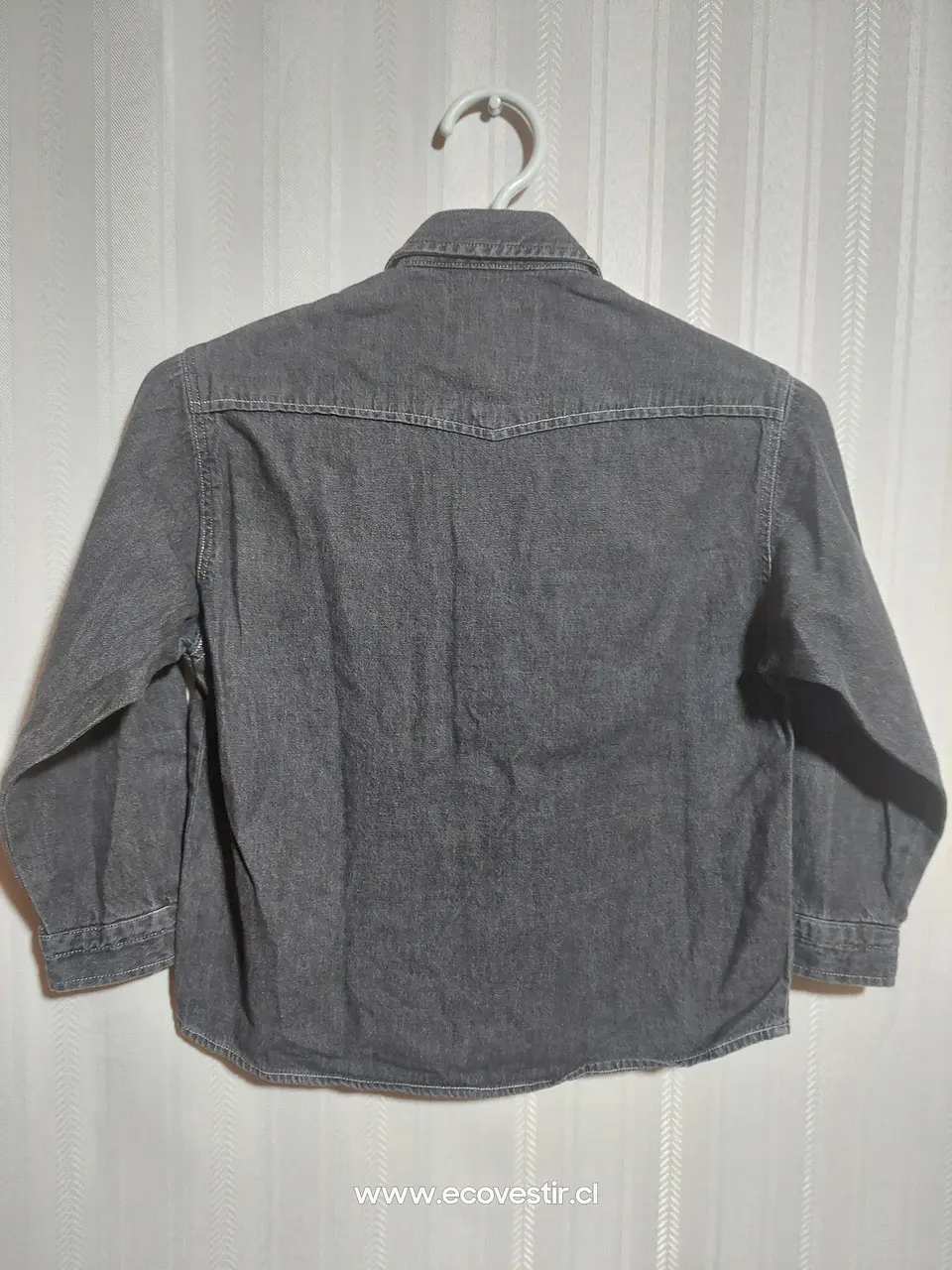 CAMISA ML JEANS NIÑO GRIS RAYBEST TALLA L 2
