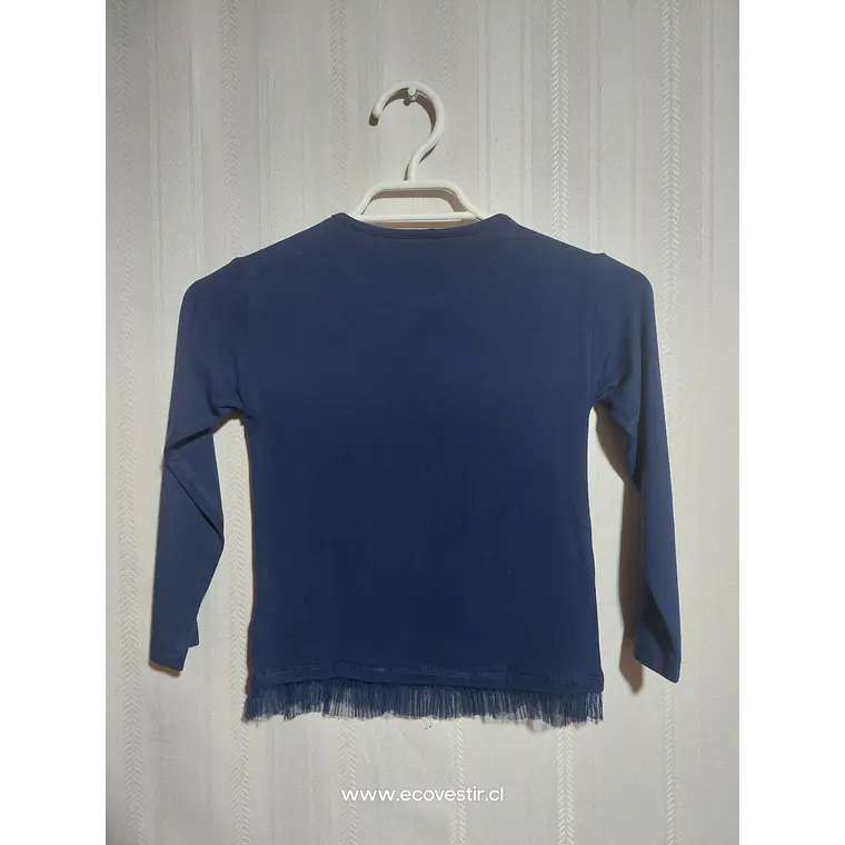 POLERA ML NIÑA AZUL SARABANDA TALLA 5A 2
