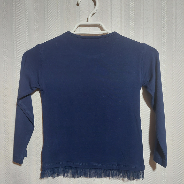 POLERA ML NIÑA AZUL SARABANDA TALLA 5A 2