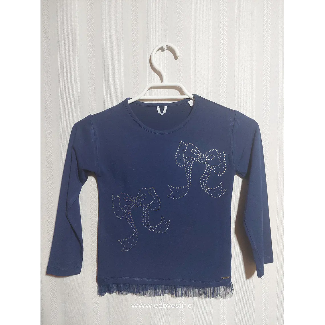 POLERA ML NIÑA AZUL SARABANDA TALLA 5A 1