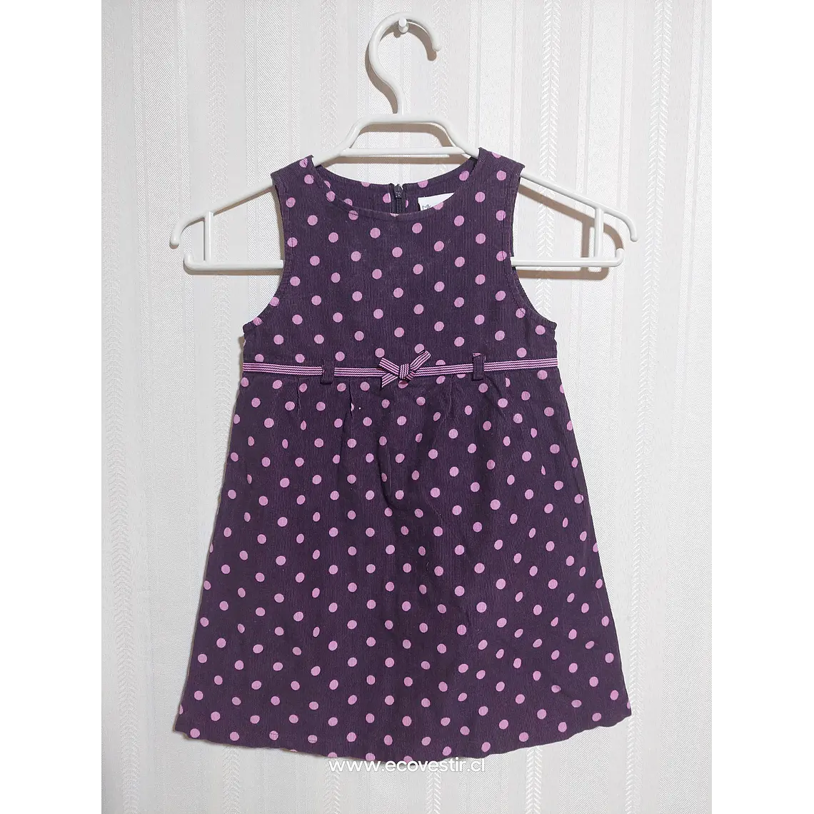 Vestido Niña Cotelé Morado Lunares POLKATOTS Talla 24M 1