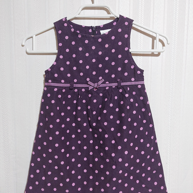 VESTIDO COTELÉ NIÑA VIOLETA POLKATOTS TALLA 24M 1
