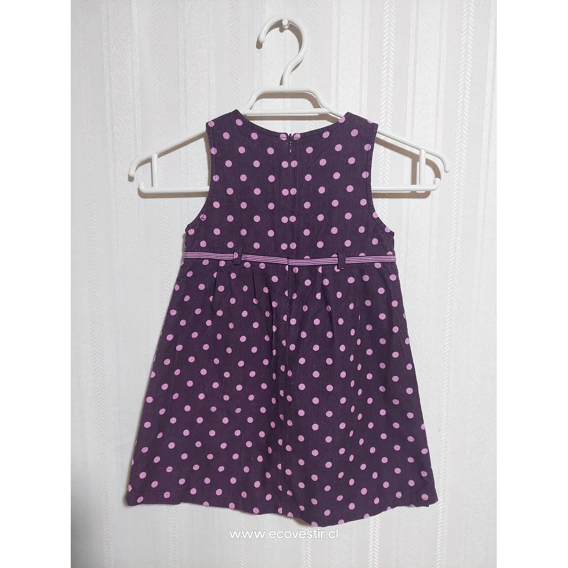 Vestido Niña Cotelé Morado Lunares POLKATOTS Talla 24M 2