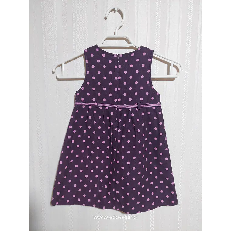 Vestido Niña Cotelé Morado Lunares POLKATOTS Talla 24M 2