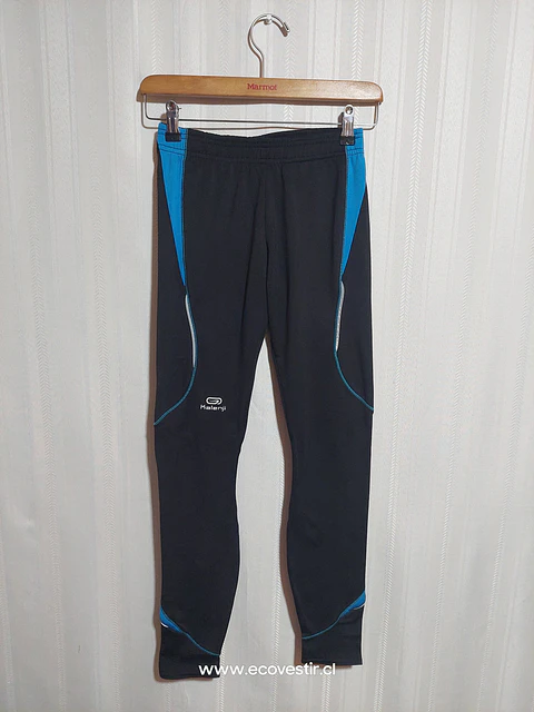 CALZA DEPORTIVA NIÑA  NEGRO/CELESTE KALENJI TALLA S