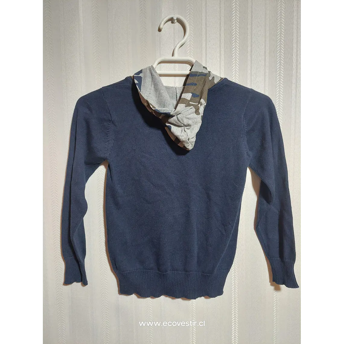 SWEATER C/GORRO  AZUL NIÑO TOM & JERRY TALLA 4-5A 2