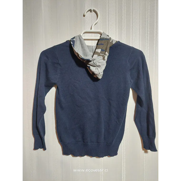 SWEATER C/GORRO  AZUL NIÑO TOM & JERRY TALLA 4-5A 2