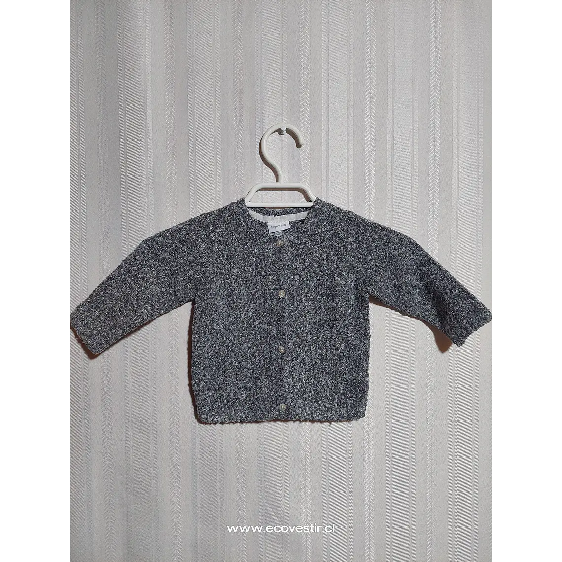CHALECO BOTON BEBÉ GRIS FAGOTTINO TALLA 6-9M 1