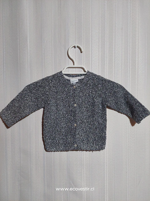 CHALECO BOTON BEBÉ GRIS FAGOTTINO TALLA 6-9M