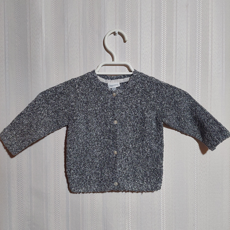 CHALECO BOTON BEBÉ GRIS FAGOTTINO TALLA 6-9M 1