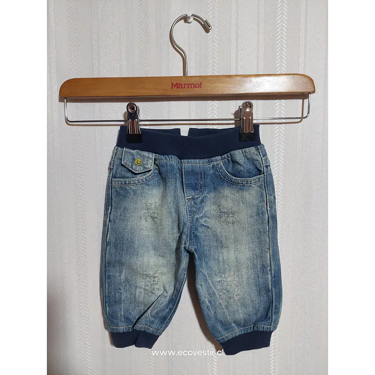 PANTALÓN JEANS AZUL BEBÉ MARINE TALLA 3M 1