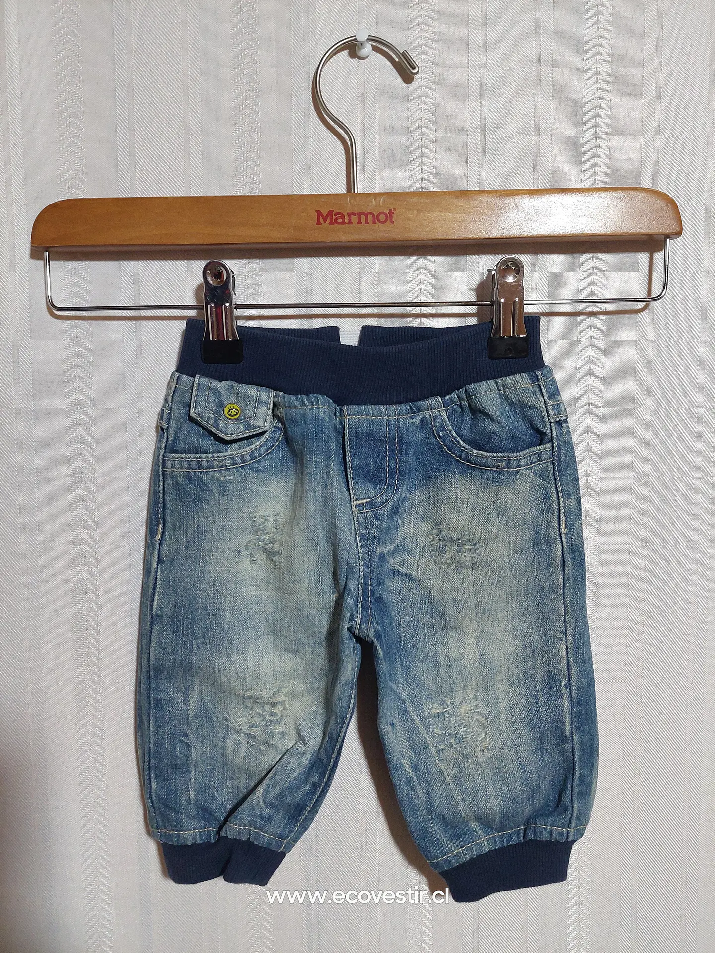 PANTALÓN JEANS AZUL BEBÉ MARINE TALLA 3M 1