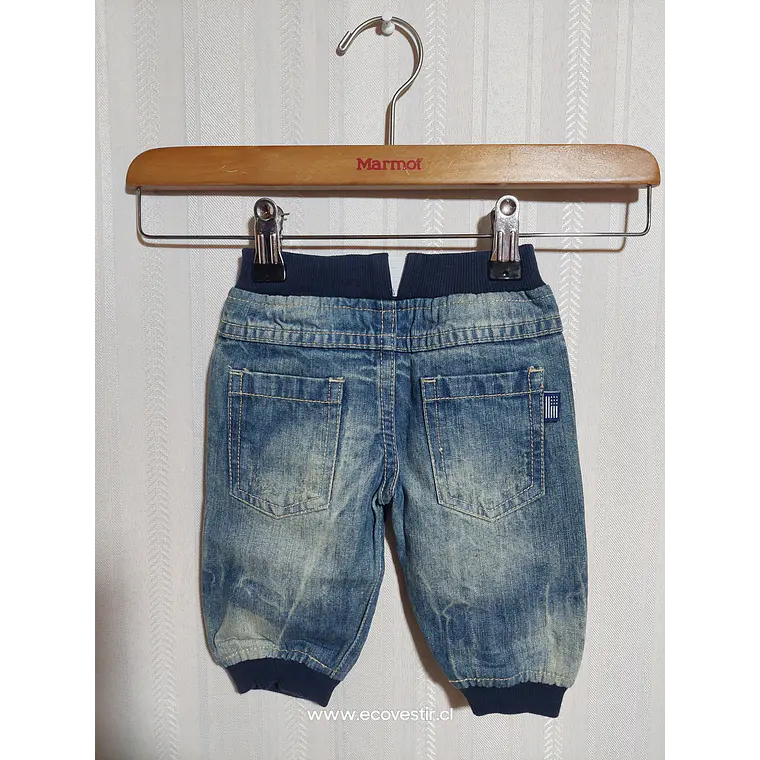 PANTALÓN JEANS AZUL BEBÉ MARINE TALLA 3M 2