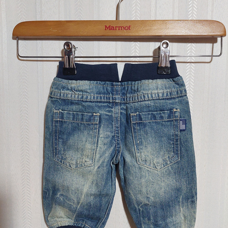 PANTALÓN JEANS AZUL BEBÉ MARINE TALLA 3M 2