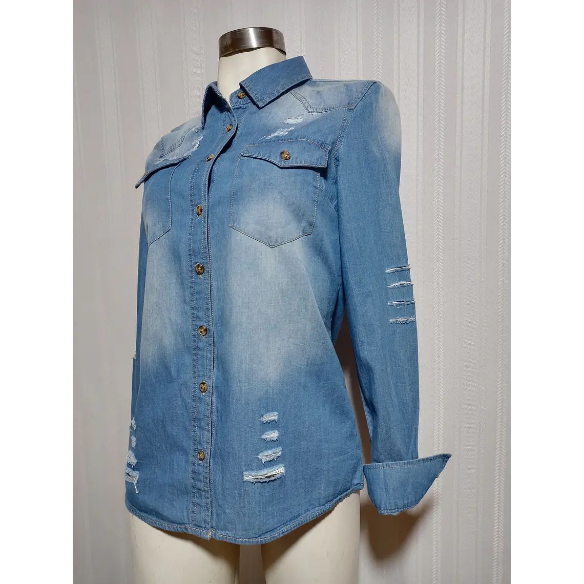 BLUSA JEANS AZUL JUSTIFY TALLA S 1