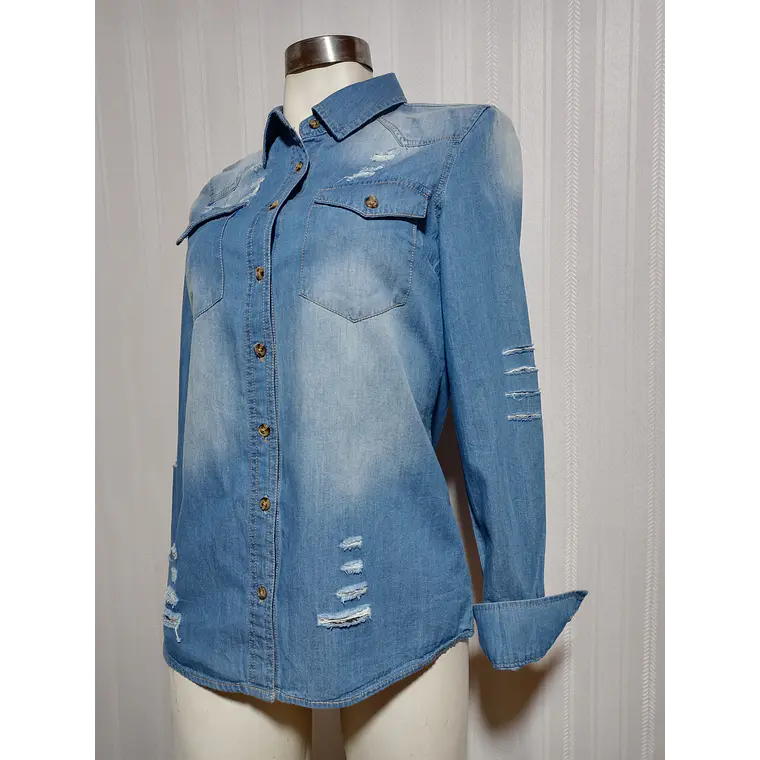 BLUSA JEANS AZUL JUSTIFY TALLA S 1