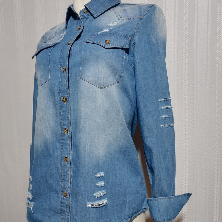 BLUSA JEANS AZUL JUSTIFY TALLA S 1
