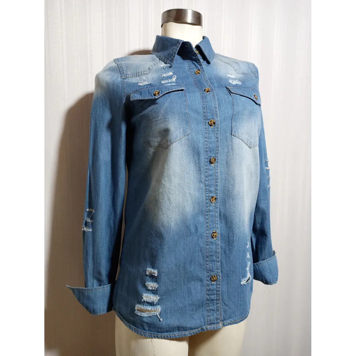 BLUSA JEANS AZUL JUSTIFY TALLA S 2