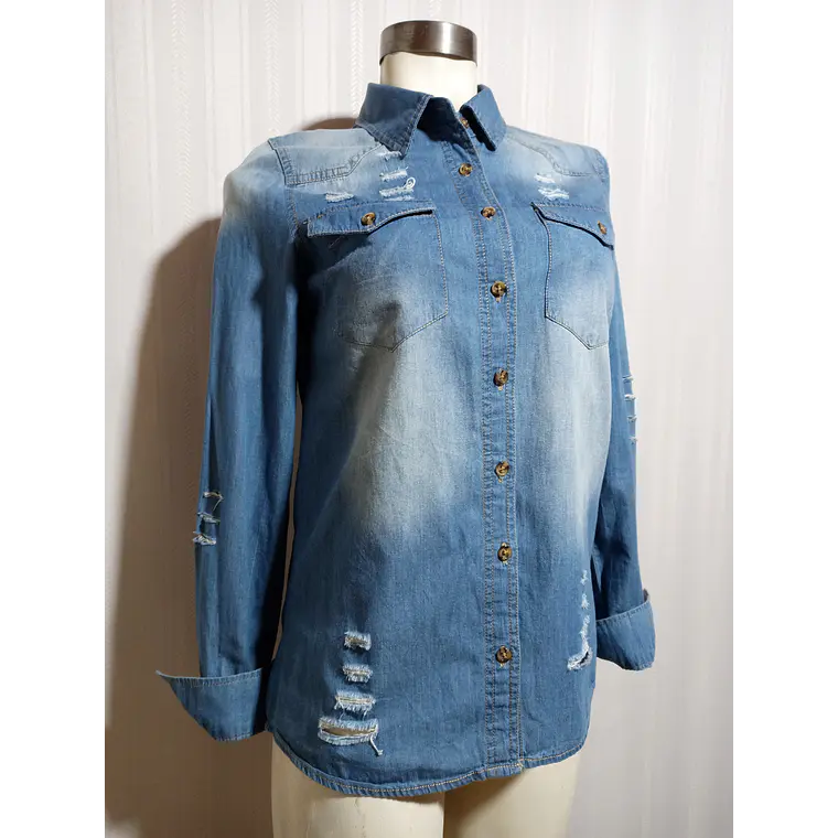 BLUSA JEANS AZUL JUSTIFY TALLA S 2